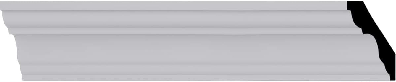 MLD03X03X04PA Palmetto Smooth Crown Moulding, 3"H x 3"P x 4 1/4"F x 94 1/2"L, White