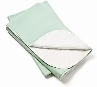 Wave Medical Washable Bed Pads for Adults & Pee Pads for Kids - Quilted Cloth Mattress Protectors - Reusable Incontinence Pads and Pee Protection - Green Washable Underpads - Queen Size 29" x 35"