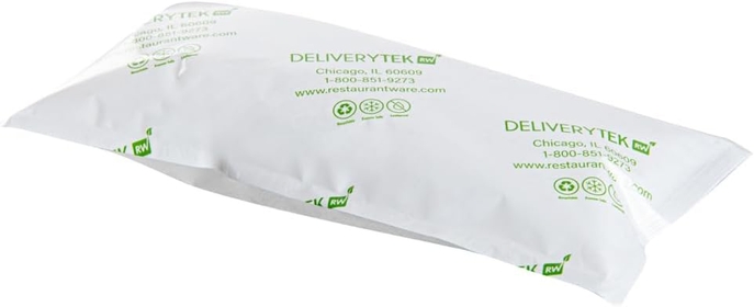 Delivery Tek 7.9 x 3.7 Inch Shipping Ice Packs 100 Durable Cold Packs - Easy-To-Use Design Leakproof Plastic Dry Ice Packs Reusable For Frozen Meat Vegetables or Beverages
