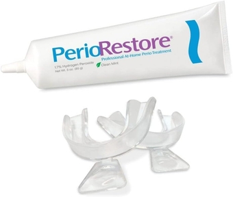 Perio Restore® Gel 3 Ounce Tube; 1.7% Hydrogen Peroxide Oral Cleansing Treatment; Oral Cleansing Gel. Includes Two (2) Trays for Ease of Application. Mint Flavor, at-Home Treatment
