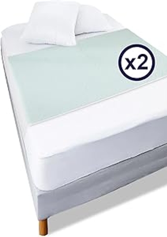 - Incontinence Bed Pads Washable 5 Layers (x2 Units, Single Bed), Reusable Mattress Pad, Pads for Beds for Incontinence Adults, Bed Wetting Protection Pad, Bed Liner - Made in Europe