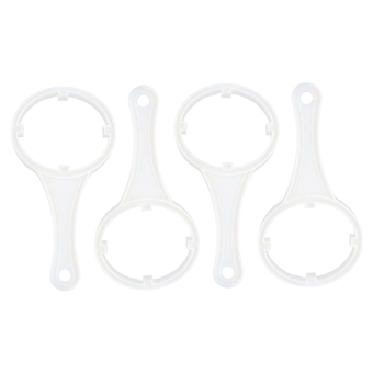 4pcs 10 Wrench Water Softener Adjustable Water Filter Outlet Receptacle House Water Filter Universal Socket Housing Spanner Filter housing White pp Plastic Water Purifier
