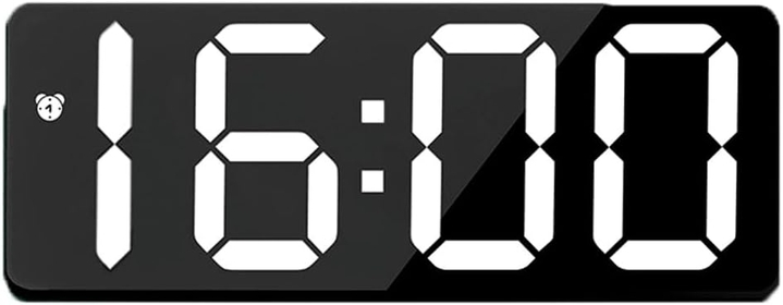 Digital Alarm Clock - LED Clock Large Display for Bedroom, Desk, and Office - Temperature Display, Adjustable Brightness, Voice Control, 12/24H Display - USB and Battery Operated (Black)