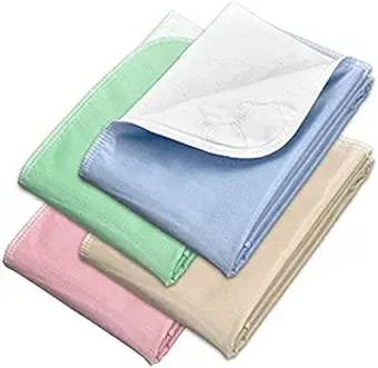 Nobles Incontinence Bed Pads - Waterproof, Reusable & Washable Bed Pad - Absorbent Underpad Mattress Protector for Bed Wetting - Washable Incontinence Pads - 29x35 - 4 Pack (Green, Tan, Pink and Blue)
