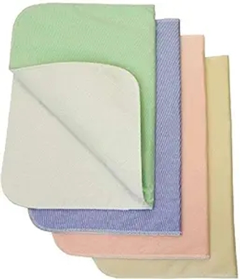 Nobles Incontinence Bed Pads - Waterproof, Reusable & Washable Bed Pad - Absorbent Underpad Mattress Protector for Bed Wetting - Washable Incontinence Pads - 17x24-4 Pack (Green, Tan, Pink and Blue)