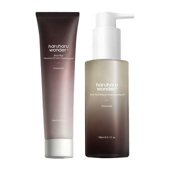 Wonder Black Rice Cleansing Gel 3.38 fl.oz and Black Rice Cleansing Oil 5.1 fl.oz/Vegan, EWG-Green, Cruelty-Free