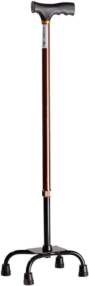 Non-Slip Four-Legged Cane, Self-Supporting Adjustable Telescopic Aluminum Walking Stick, Lightweight Male and Female Elderly Interesting