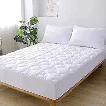 California King Size Mattress Pad-Soft Cooling Mattress Cover for College Dorm, Extra Long Twin Quilted Fitted Mattress Protector, Breathable Fluffy Pillow Top,White,72x84 Inches