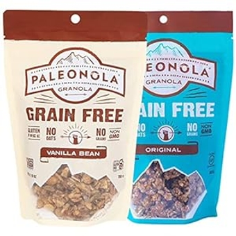 – Grain Free Granola – Non-GMO, Grain, Soy, Gluten, Dairy Free – Low Carb Protein Snack – Vanilla Bean & Original Variety 2 Pack