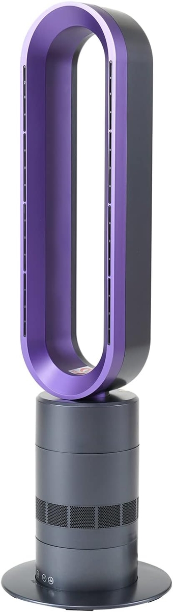 32-inch Space Heater Bladeless Tower Fan, Heater & Fan Combo, 9H Timer 10 Speeds with Remote Control, Air Circulator Fan for Home Air Conditioner, Purple