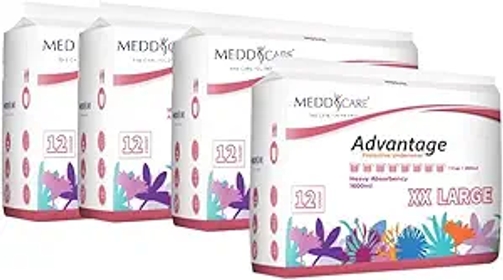 MeddCare Advantage Overnight Pull Ups Case, Heavy Absorbency, Adult Pull-up Underwear for Men and Women (XXL (48 Counts))
