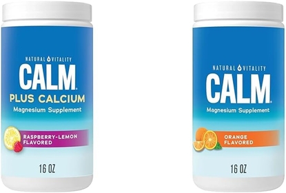 Calm, Magnesium Citrate & Calcium Supplement, Drink Mix Powder & Calm, Magnesium Citrate Supplement, Anti-Stress Drink Mix Powder, Gluten Free