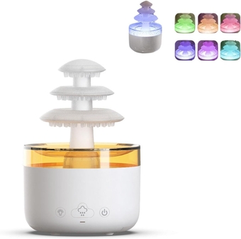 Diffuser Rain Cloud Humidifier Water Drip, Rain Cloud Humidifier Diffuser Raindrop Night Light With 7 Color Lights Mushroom Essential Oil Aromatherapy Diffuser Sleeping And Relaxing Mood Water
