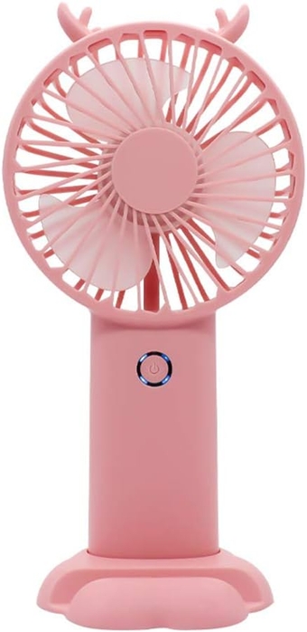 Mini Handheld Fan, Battery Operated Small Personal Portable Fan Speed Adjustable USB Rechargeable Fan Cute Design, Ultra Quiet, Phone Holder, for Stylish Kids Girls Women Men Office Bedroom Outdoor