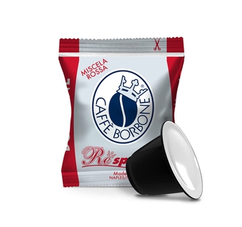 100 Coffee Capsules Compatible Nespresso Red Blend, NOT COMPATIBLE with Vertuo, Creamy Espresso with Deliciously Persistent Flavor, Roasted and Freshly Packaged in Italy