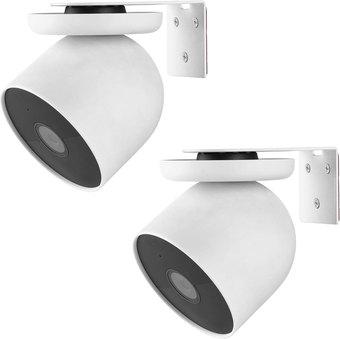 2Pack Adhesive Metal Wall Mount Bracket Compatible with Google Nest Cam Outdoor or Indoor, Battery - 2nd Generation, VHB Stick On,No Drilling Mounting Get The Best View,Two Ways Installation