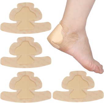 Heel Bordered Silicone Foam Dressing Waterproof Elbow Wrist Foot Wound Care Adhesive Bandages with High Absorbency Pads for Leg Sacral Ulcer Pressure Sores Hip Knee Replacement Surgery (Pack of 4）