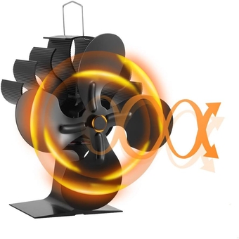 Heat Powered Fan 4 Blades Wood Stove Fan Fireplace Fan,Heat Powered Stove Fan for Wood Burning Stove/Log Burner/Fireplace/Buddy Heater/Wood Stove Accessories