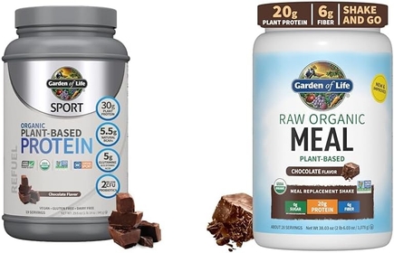 Organic Vegan Sport Protein Powder, Chocolate - Probiotics & Raw Organic Meal Replacement Shakes