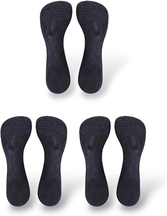 Arch Support Insoles, Soft Silicone Gel Invisible Slim Inserts Liners, Arch Pain Foot Heel Pain Relief, 3/4 Length for Women Shoes High Heel Shoes 5-7, 3 Pairs-Black