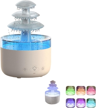 Rain Cloud Humidifier Water Drip, 7 Color Lights Rain Cloud Humidifier Diffuser Rain Drop Night Light Mushroom Essential Oil Aromatherapy Diffuser Sleeping and Relaxing Mood Water Drop Sound