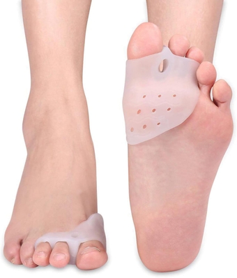 Silicone Triple Toe Pad, Bunion Corrector Gel Toe Separator, Hammer Toe Straightener with Forefoot Cushions