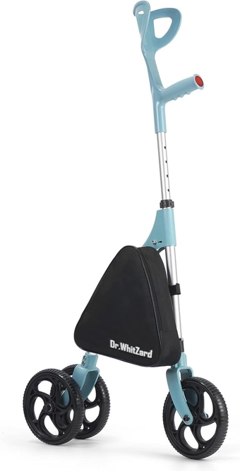 3 Wheel Cane Height Adjustable Aluminum Lightweight Foldable Walking Cane with Wheels and Storage Bag