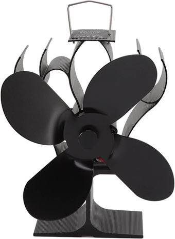 Heat Powered Stove Fan, 4 Blade 1400rpm Wood Stove Fan Heat Powered Automatic Start Thermoelectric Fan Wood Stove Accessories, Carbon Emission Reduction, for Pellet Stoves Gas