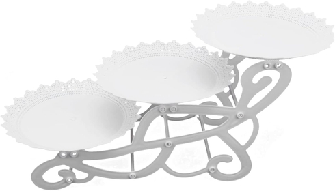 1Pc Three Tier Cake Stand 3 Tier Dessert Tower Footed Cake Stand Snack Fruit Plate Afternoon Tea Stand Tray Multi Layer Cake Stand Buffet Platter Cake Plate pp White Food Butter