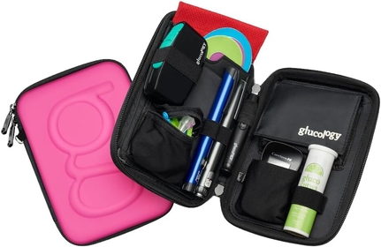 Diabetic Travel Case - Organizer for Blood Sugar Test Strips, Medication, Glucose Meter, Pills, Tablets, Pens, Insulin Syringes, Needles, Lancets (Pink, Classic)
