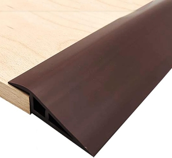 6.56ft Floor Mats Edge Reducer,Carpet Tile Straight Edge Threshold Transition Strip,Hardwood Floor Edging Trim Vinyl,Beveled Edge Ramp Edge Guard for use with 3/5" Thick Rubber Flooring Brown