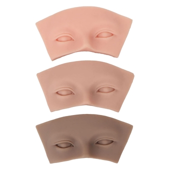3pcs Makeup Practice Face,Practice Piercing Body Parts, Silicone Piercing Model, Board 3D Realistic Eye Makeup Practice Board for Eyelash Grafting