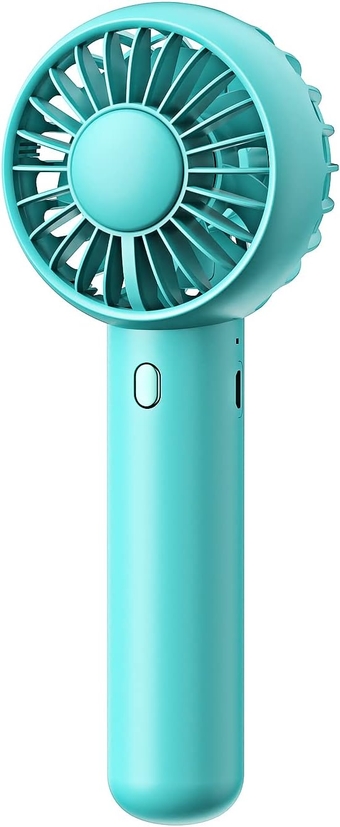 Mini Portable Fan, Powerful Handheld Fan, Cute Design 3 Speed Personal Small Desk Fan with Base, Lightweight Makeup USB Rechargeable Fan for Stylish Girl Women Travel Indoor Outdoor Green