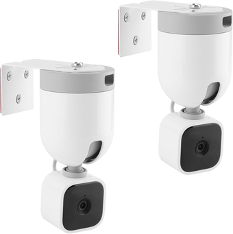 2Pack Adhesive Metal Wall Mount Bracket Compatible with Blink Mini Pan Tilt Camera, VHB Stick On,No Drilling Mounting Bracket for Blink Get The Best View,Two Ways Installation