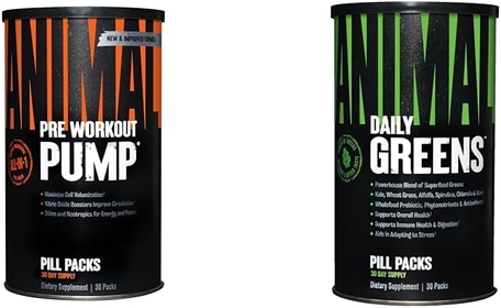 Pump Preworkout Greens Greens, Probiotics and Digestion Supplement 30 Count Bundle