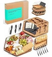 Cheese Board Set - Wood Charcuterie Board for Serving Cheese, Crackers, Meat, Olives, & More - Se...