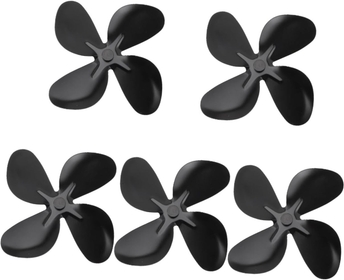 5pcs Wall Heater Fan Blade Fireplace Fan Blade Replacement Wood Stove Fan Replacement Gas Fan Blade Woodstove Doorway Fans to Move Heat Fireplace Fan Supplies Metal Major Component