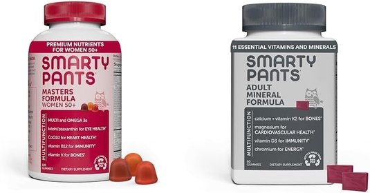 Masters Formula Women 50+ Gummies, Blueberry Orange Creme Strawberry Banana, 120 Count Mineral Chews Magnesium Calcium Vitamin D3 60 Count