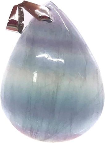 Natural Fluorite Crystal Pendant Fluorite Quartz Stone Jewelry For Women Men Gift 25x19x8mm Beads Silver Gemstone AAAAA