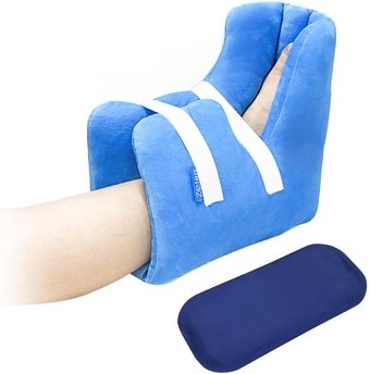 Heel Protector Cushion for Pressure Sores Foot Heel Protectors Offloading Boot for Diabetic Foot Ulcers Heel Protector Pillow for Bed Sores with Cooling Gel Pack Pressure Relieving Cushion (1PCS)