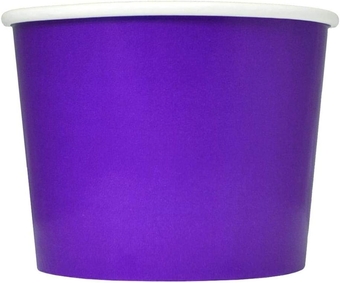 [50 Count] Perfect for Halloween Purple Paper Ice Cream Cups - 12 oz Disposable Dessert Bowls - Perfect For Your Yummy Foods! Many Colors & Sizes