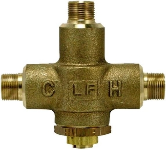 Optima Accessory MIX-135-A Thermostatic Water Mixing Valve - 4.0 gpm, Under Lavatory Application, Solid Brass Valve Body, Water Temp Adjustment Stem, Max Operating Pressure 125 psig, 0326045PK
