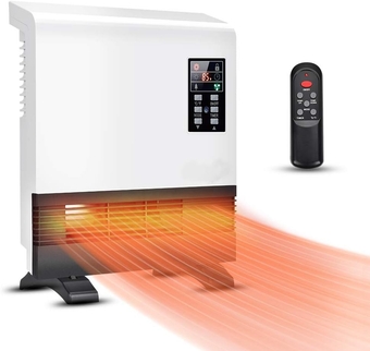 choice Electric Heater, 1500W Space Heater, Wall Mounted Room Heater with Stand, Energy Saving, Timer, 3 Modes, Quick Heat Electric Space Heater, Infrared Wall Heater for Bedroom, Bathroom, Office