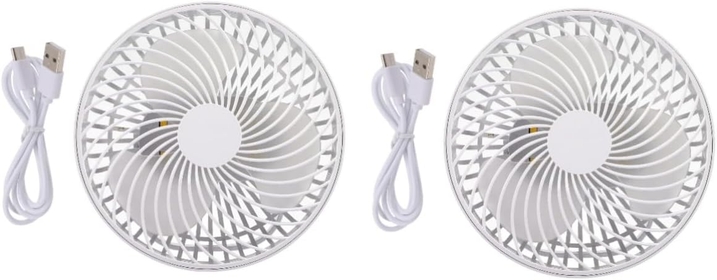2pcs USB fan portable fan handheld travel fans portable office fan for desk USB table fan desk fan with LED light electric table fan small fan for desk fan with night light Air