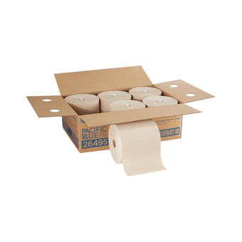 Pacific Blue Ultra 8" High-Capacity Recycled Paper Towel Rolls by GP PRO (), Brown, 26495, 1,150 Linear Feet Per Roll, 6 Rolls Per Case