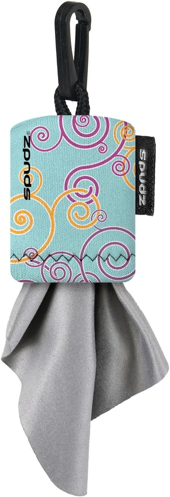 Classic | Microfiber Cloth Screen Cleaner and Lens Cleaner | Open Bottom | Baby Blue Swirls | 6 x 6 Inches