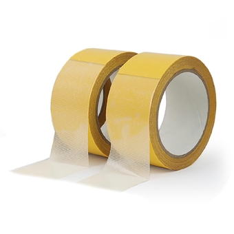 2 PCS Double Sided Tape, 2 inch x 21.9 Yards High Viscosity Non Marking Fixed Transparent Mesh Fiber Cloth with Double-Sided Adhesive for Carpet Cloth Base Mesh Double-Sided Adhesive