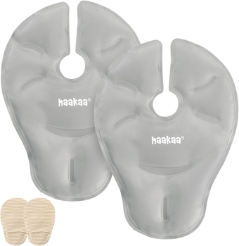 Haakaa Breast Therapy Packs Breast Ice Packs Breast Heating Pad Breastfeeding Essentials, Improve Milk Flow, Reduces Pain, Relieve Blockages & Mastitis (2pk, Grey)