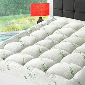 Mattress Topper,Cooling Mattress Pad for Back Pain,Quilted Fitted Extra Thick Breathable Pillow Top Mattress Cover with 8-21" Deep Pocket(Green,60"x80")