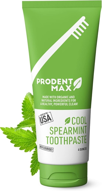 Cool Spearmint Natural Toothpaste, Whitening Toothpaste for Oral and Gum Health, For Adults and Kids Toothpaste with No Fluoride, Cleans Teeth and Freshens Breath, 4 oz